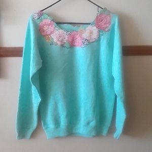 Turquoise Floral Sweatshirt